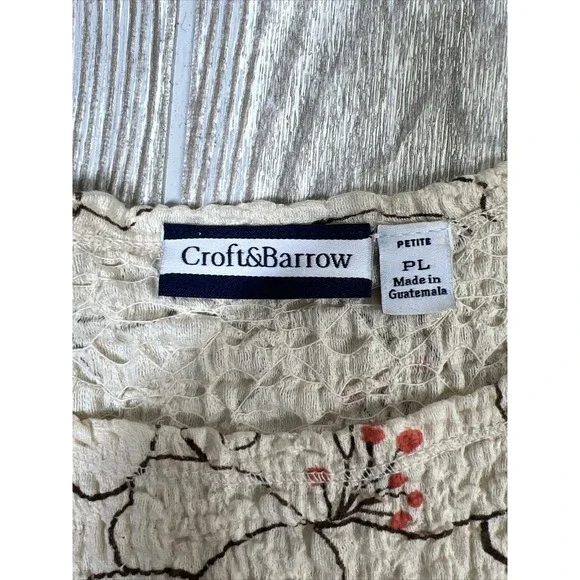 Croft & Barrow Floral Short Sleeve Shirt Daughter Mother Sister Womens SZ PL - Picture 6 of 8